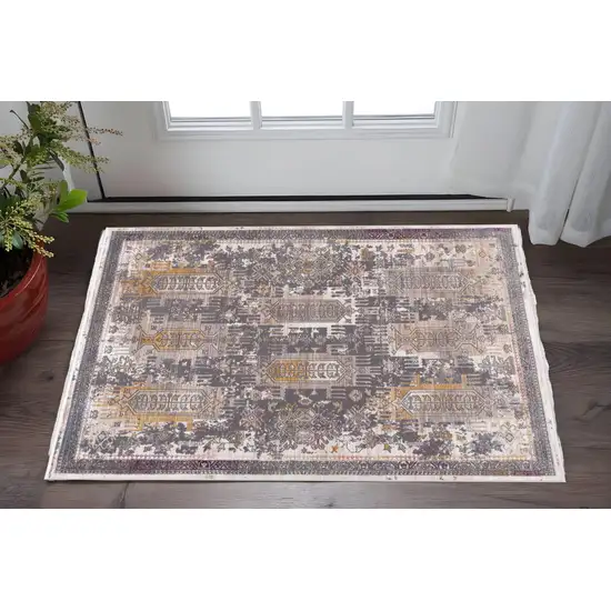 Gray And Beige Southwestern Area Rug Photo 2