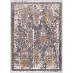Photo of Gray And Beige Southwestern Area Rug