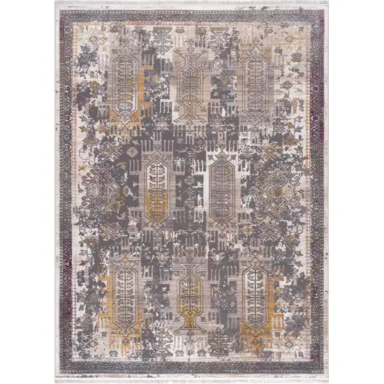 Gray And Beige Southwestern Area Rug Photo 4