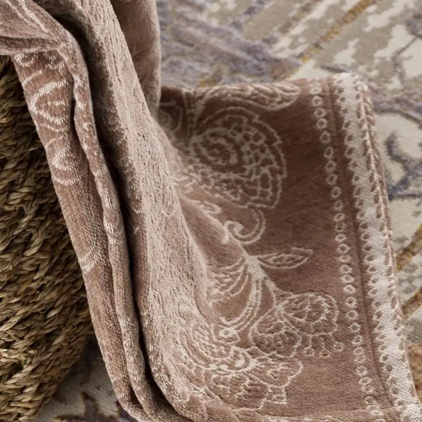 Gray And Beige Southwestern Runner Rug Photo 5