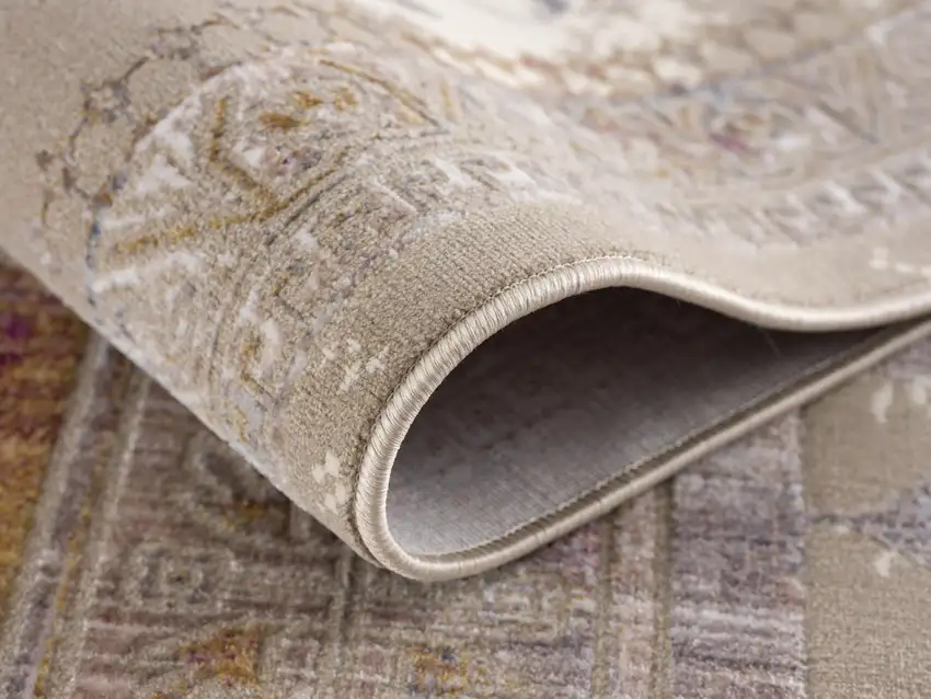 Gray And Beige Southwestern Runner Rug Photo 8