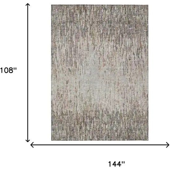 Gray And Beige Striped Washable Indoor Outdoor Area Rug Photo 6