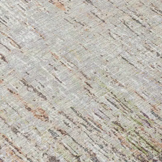 Gray And Beige Striped Washable Indoor Outdoor Area Rug Photo 9