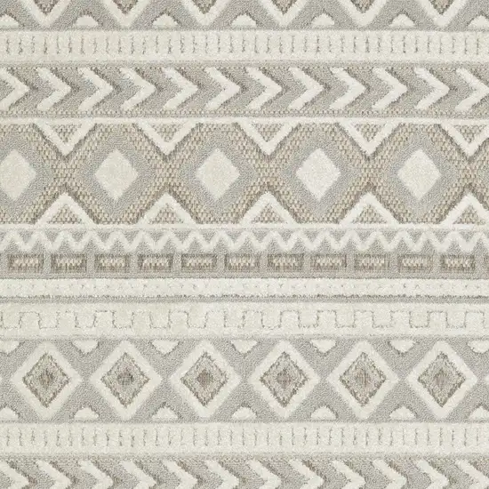 Gray And Beige Tribal Area Rug Photo 7