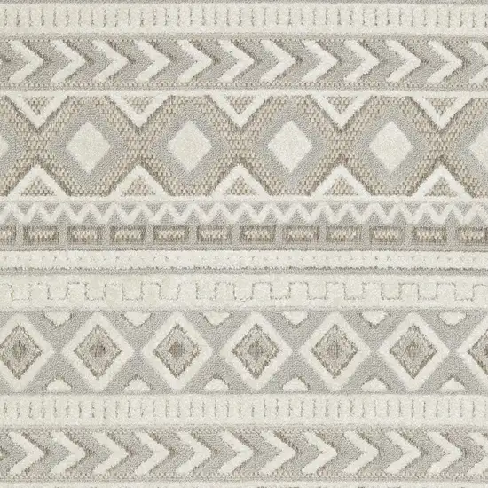 Gray And Beige Tribal Area Rug Photo 7