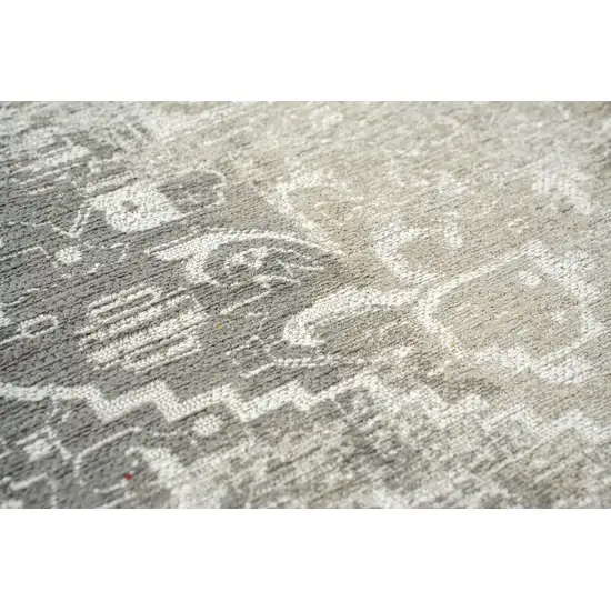 Gray And Beige Tribal Washable Area Rug With UV Protection Photo 9