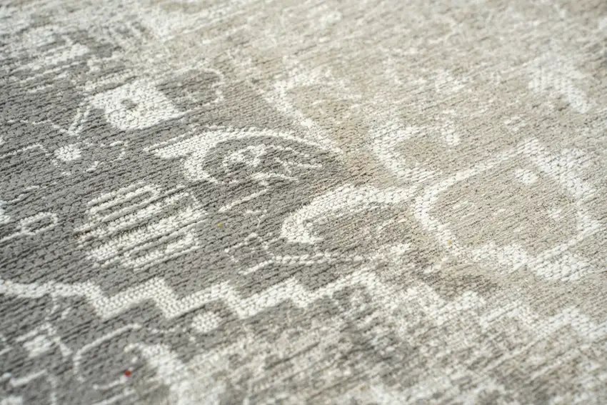 Gray And Beige Tribal Washable Area Rug With UV Protection Photo 9