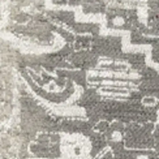 Gray And Beige Tribal Washable Area Rug With UV Protection Photo 8