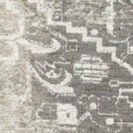 Gray And Beige Tribal Washable Area Rug With UV Protection Photo 9