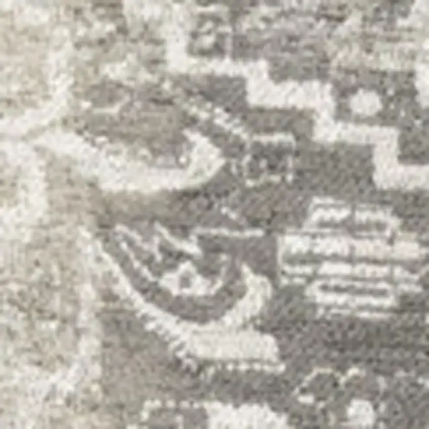 Gray And Beige Tribal Washable Area Rug With UV Protection Photo 3