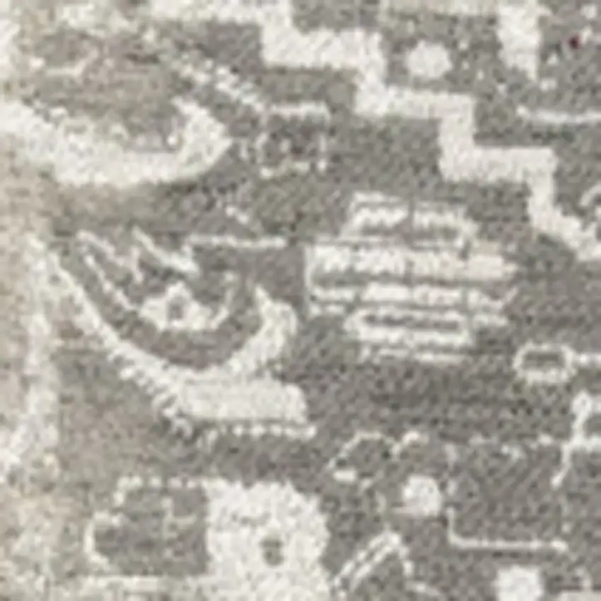 Gray And Beige Tribal Washable Area Rug With UV Protection Photo 8