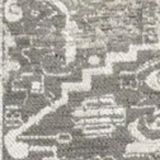 Gray And Beige Tribal Washable Area Rug With UV Protection Photo 3