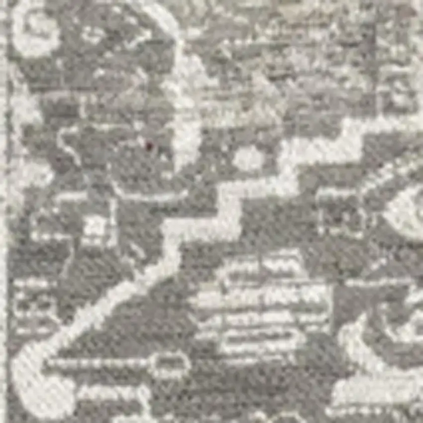 Gray And Beige Tribal Washable Area Rug With UV Protection Photo 3