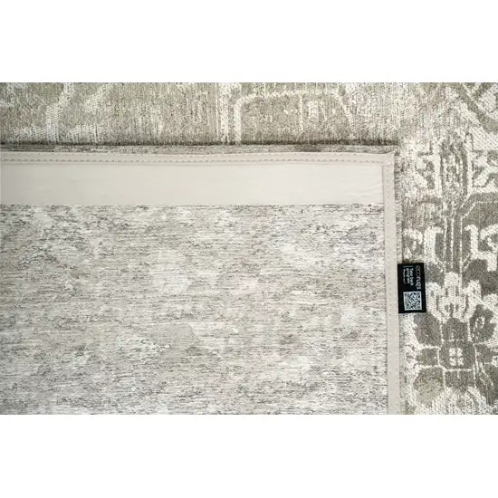 Gray And Beige Tribal Washable Area Rug With UV Protection Photo 7