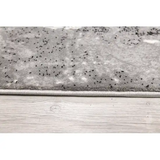 Gray And Black Abstract Area Rug Photo 8