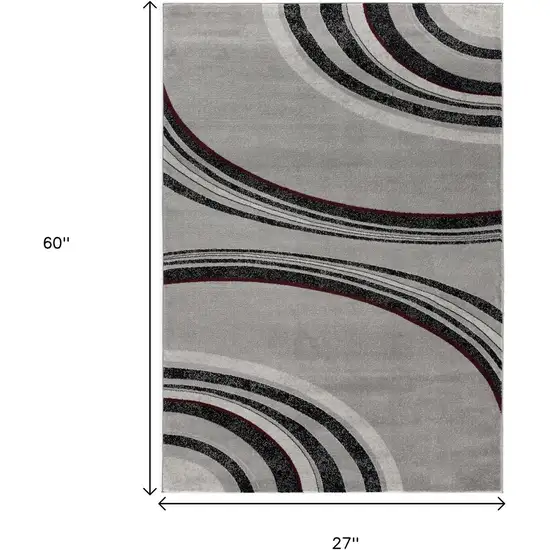 Gray And Black Abstract Area Rug Photo 3