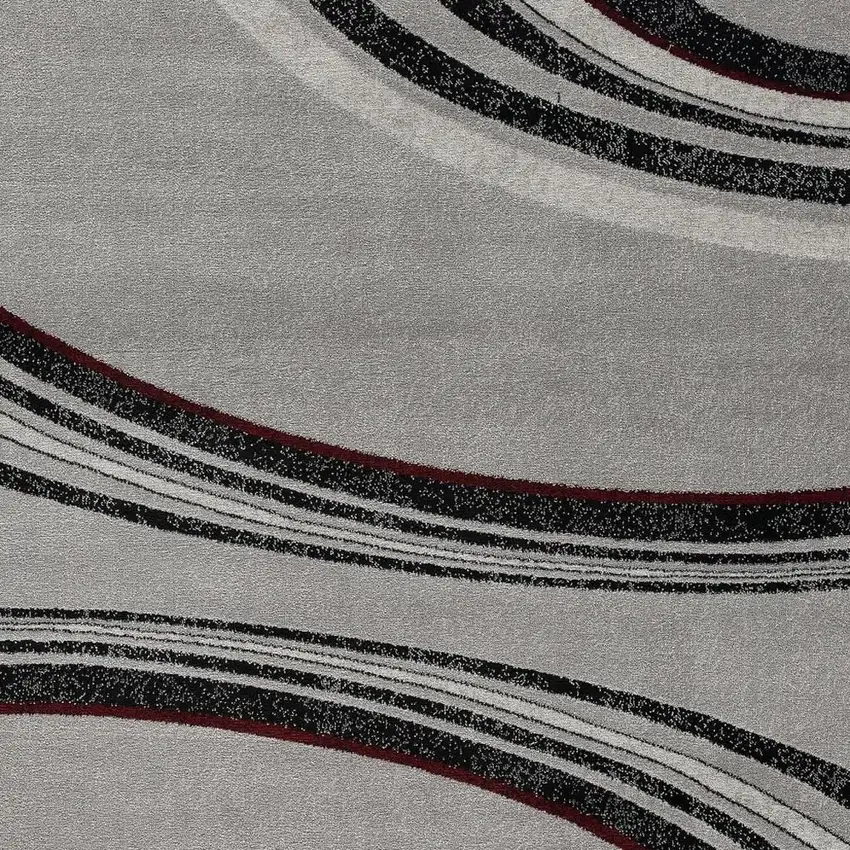 Gray And Black Abstract Area Rug Photo 5