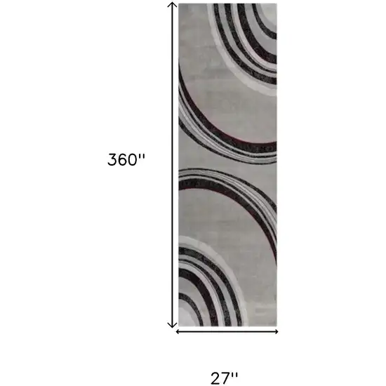 Gray And Black Abstract Area Rug Photo 3