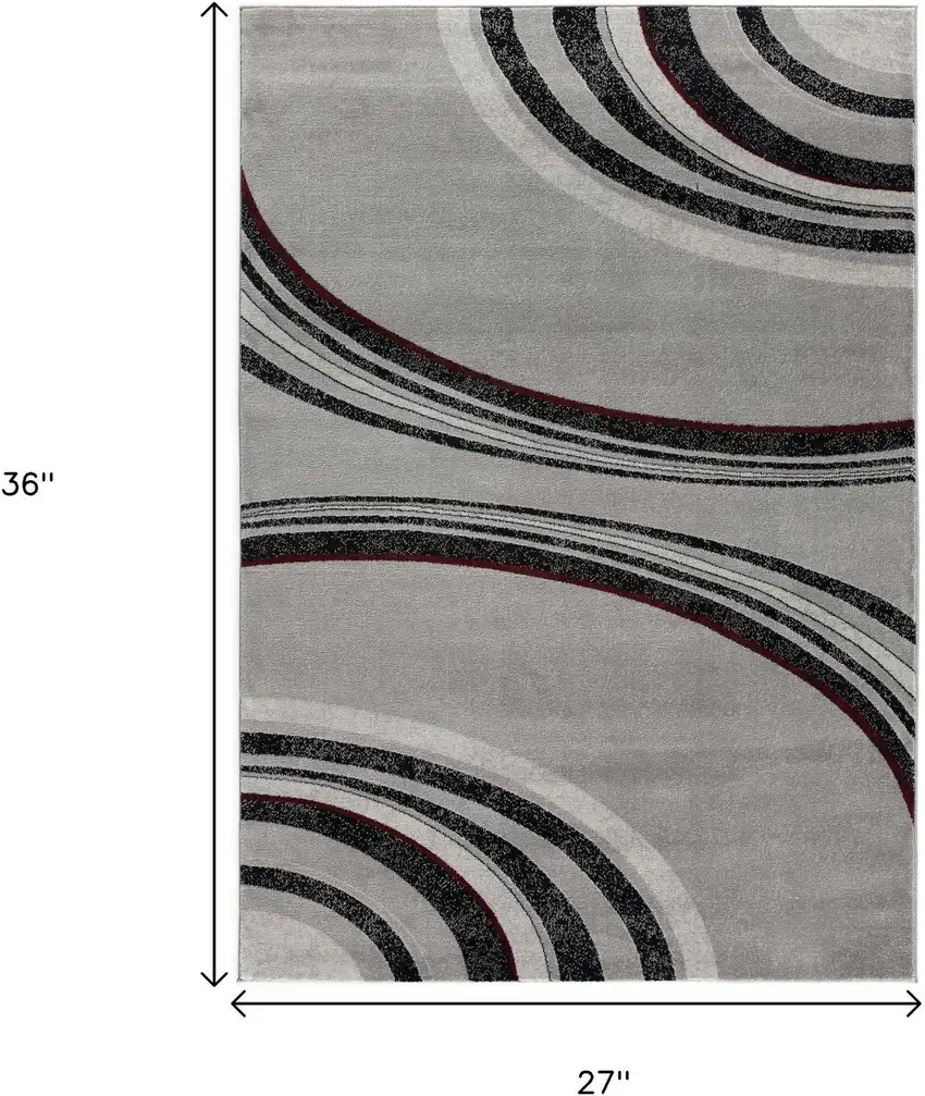 Gray And Black Abstract Area Rug Photo 6