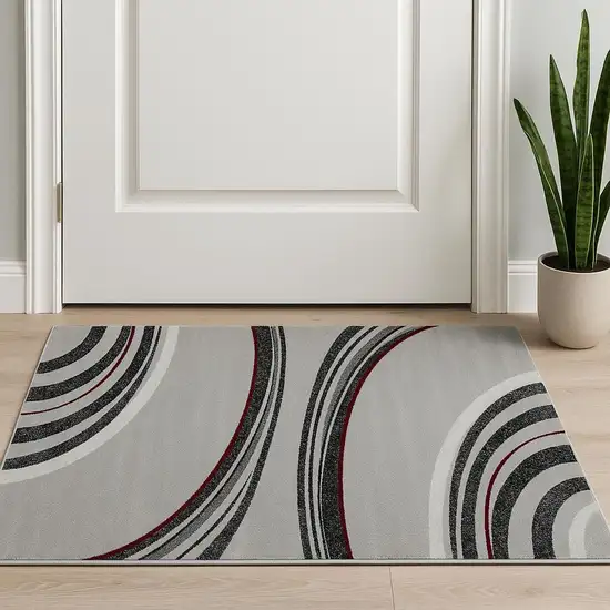 Gray And Black Abstract Area Rug Photo 1