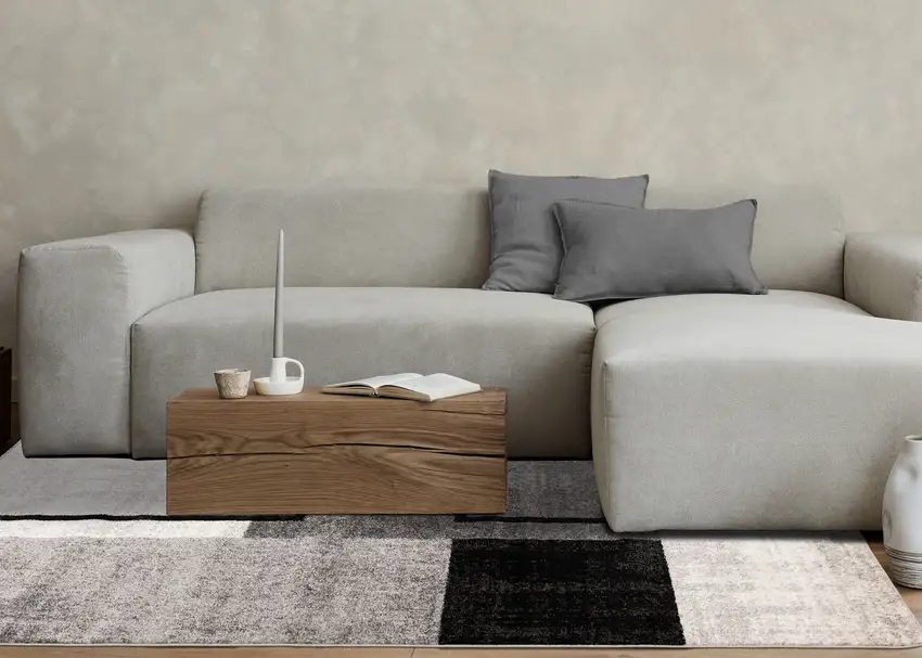 Gray And Black Abstract Area Rug Photo 5