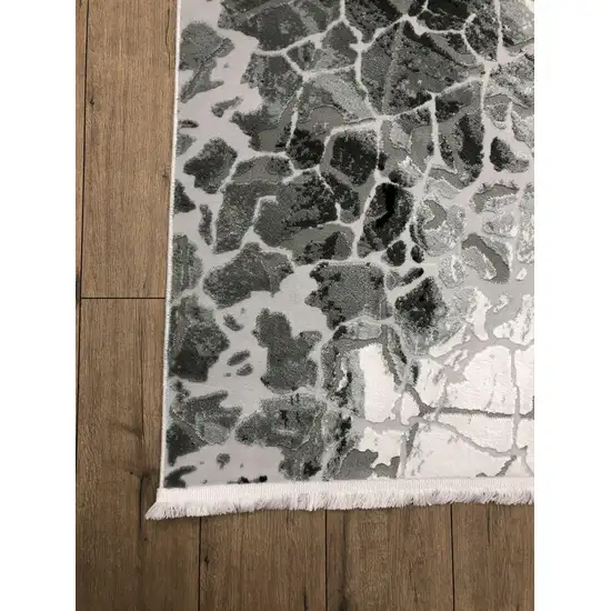 Gray And Black Abstract Area Rug Photo 7