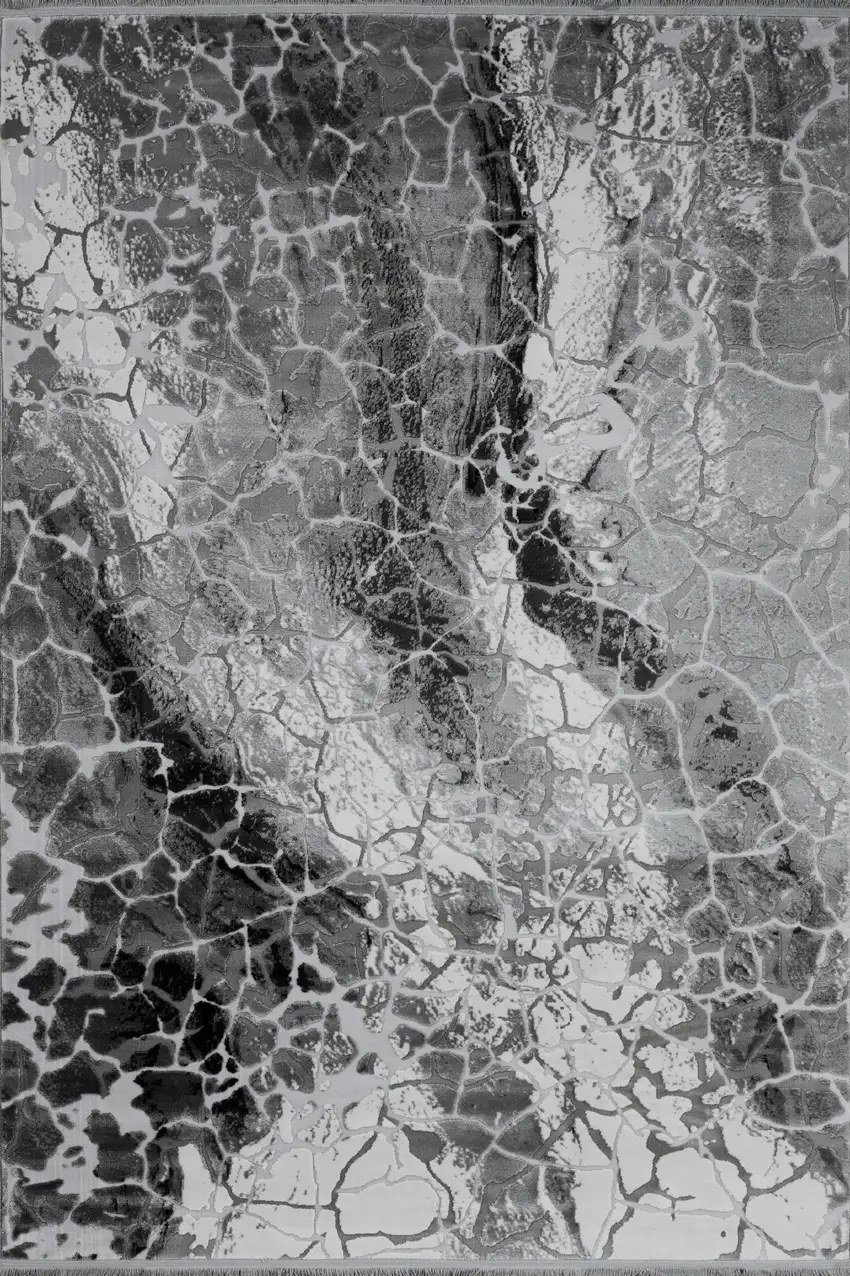 Gray And Black Abstract Area Rug Photo 5