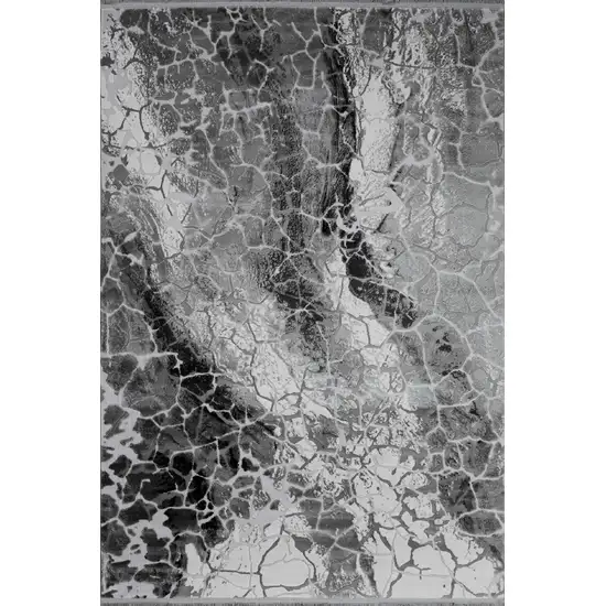 Gray And Black Abstract Area Rug Photo 5