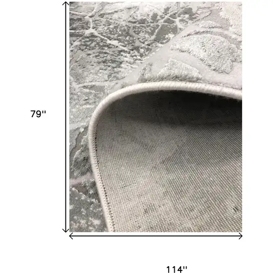 Gray And Black Abstract Area Rug Photo 8