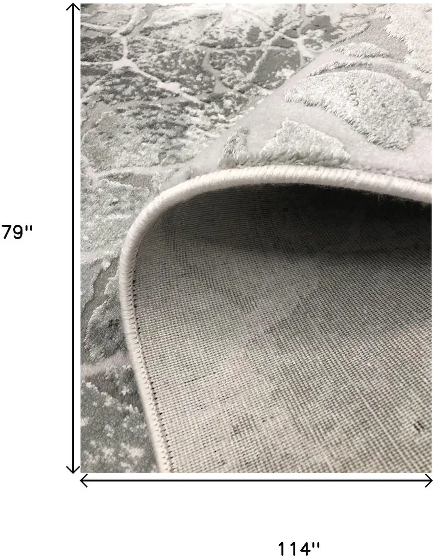 Gray And Black Abstract Area Rug Photo 8