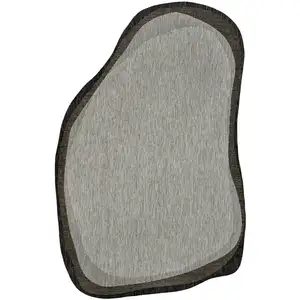 Photo of Gray And Black Abstract Indoor Outdoor Area Rug