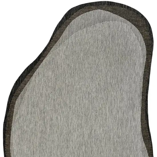 Gray And Black Abstract Indoor Outdoor Area Rug Photo 3