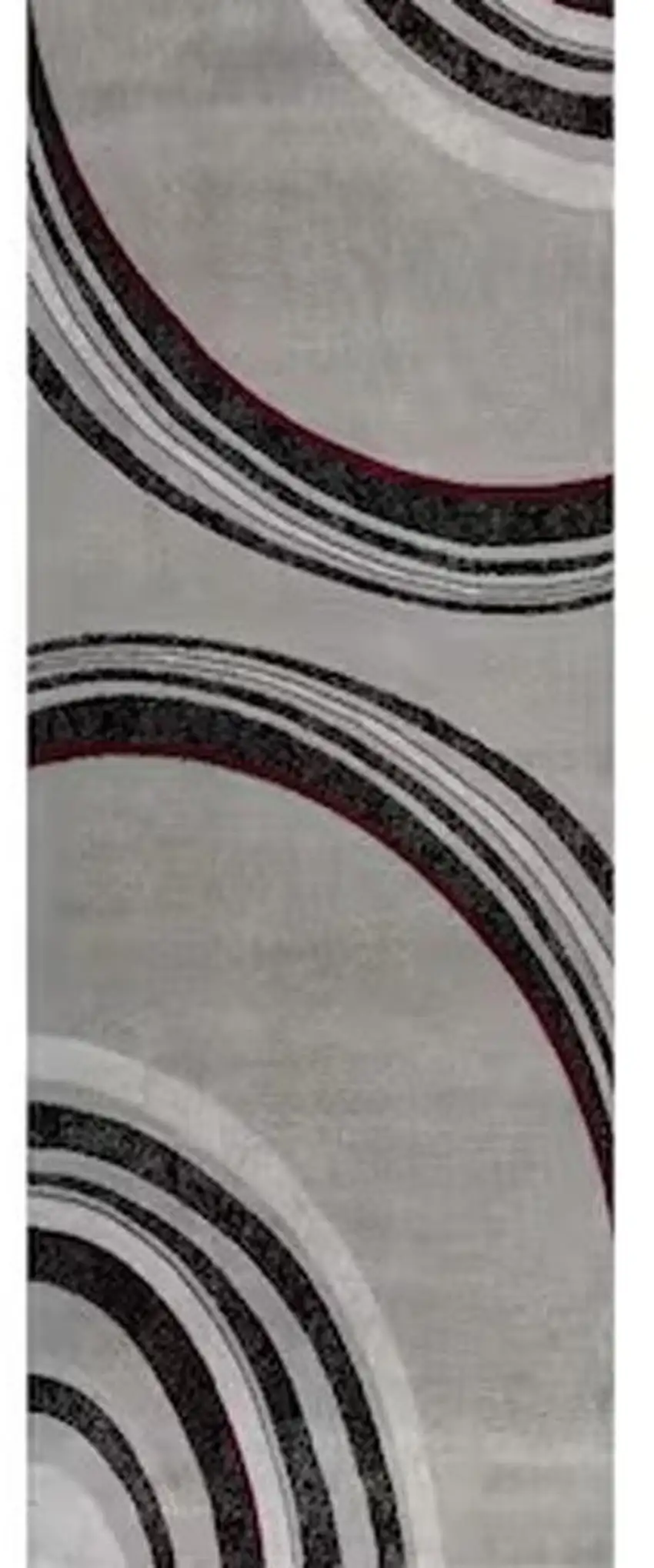 Gray And Black Abstract Runner Rug Photo 5