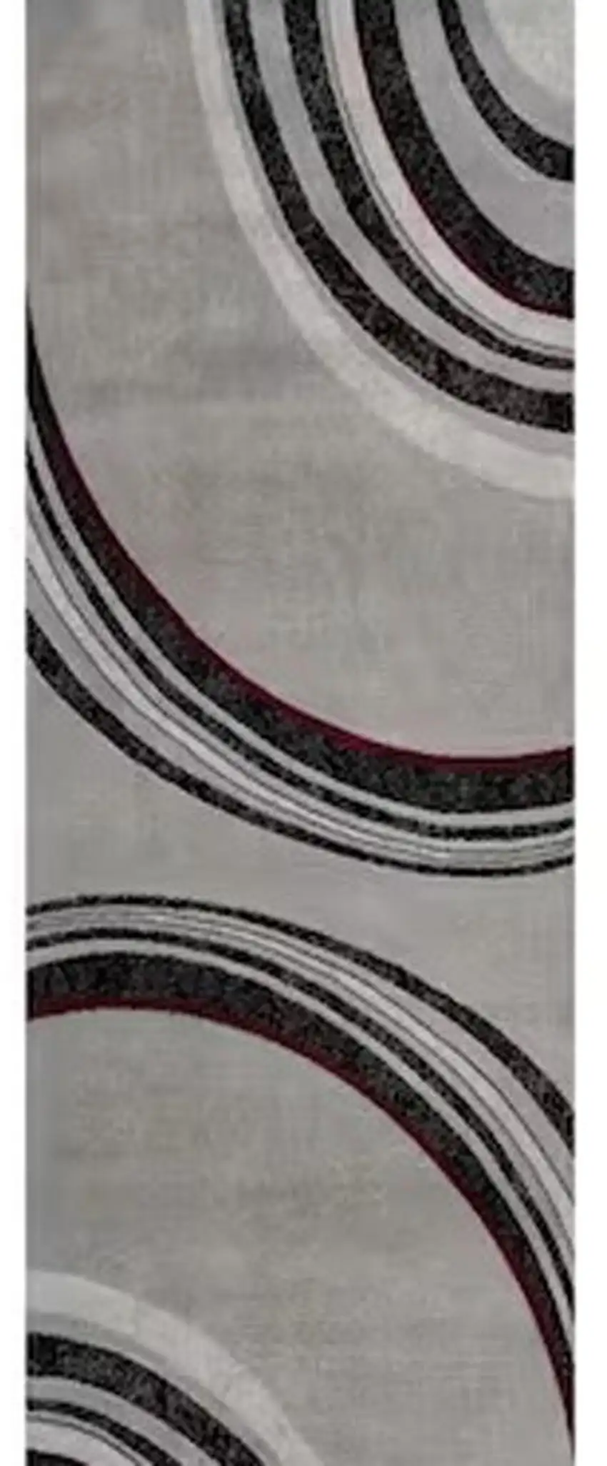 Gray And Black Abstract Runner Rug Photo 3