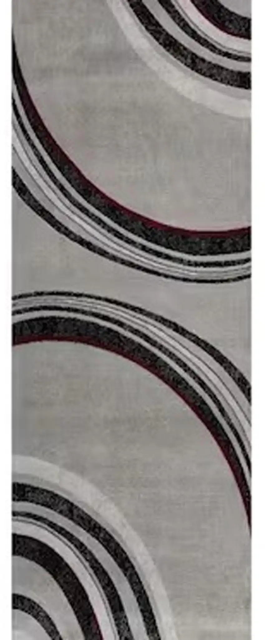 Gray And Black Abstract Runner Rug Photo 3