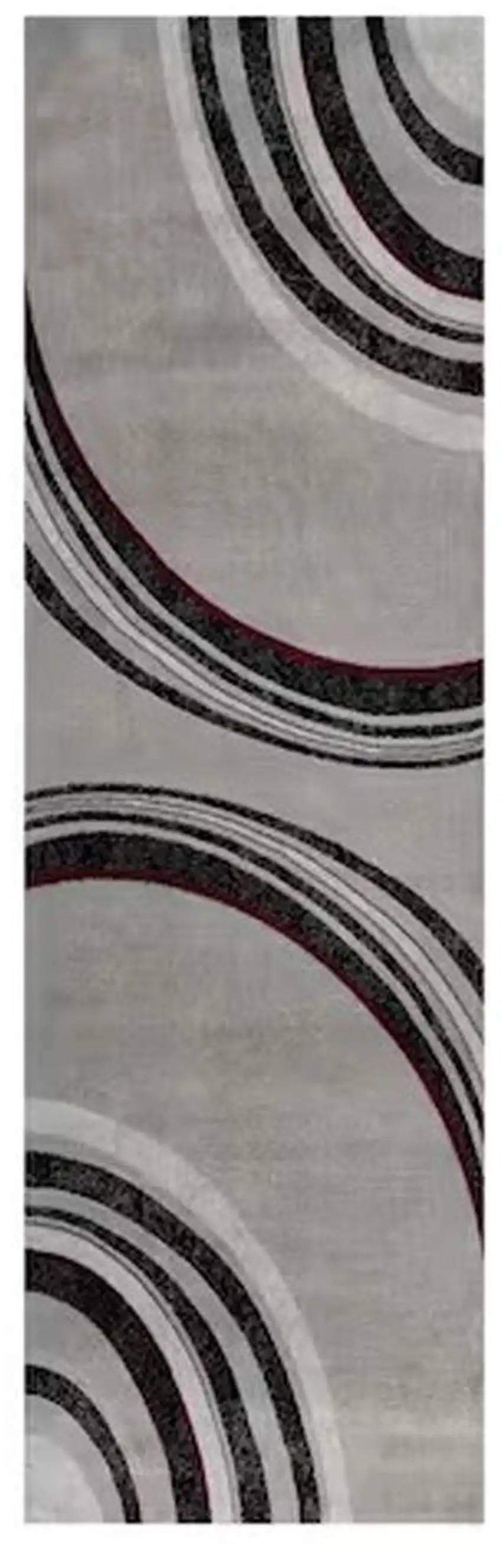 Gray And Black Abstract Runner Rug Photo 3