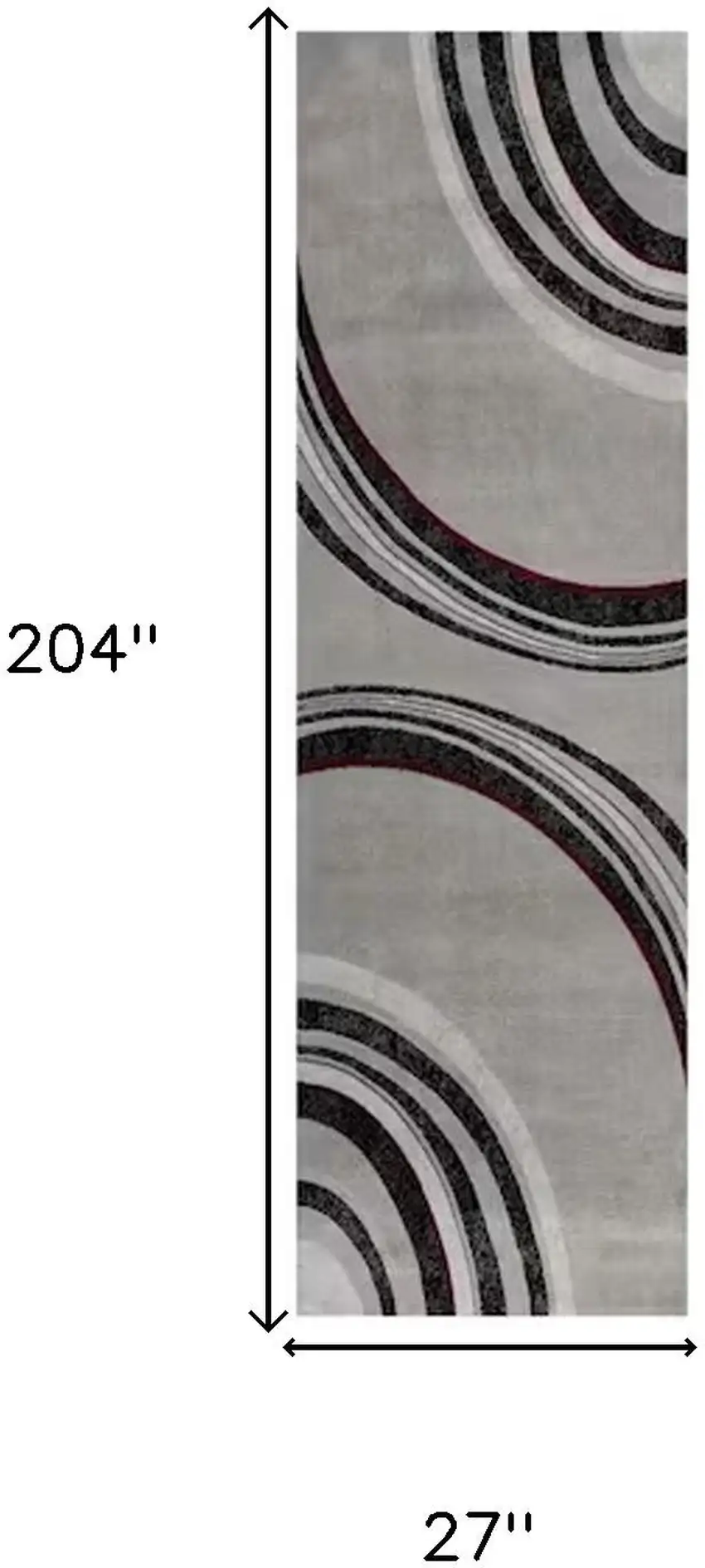 Gray And Black Abstract Runner Rug Photo 3