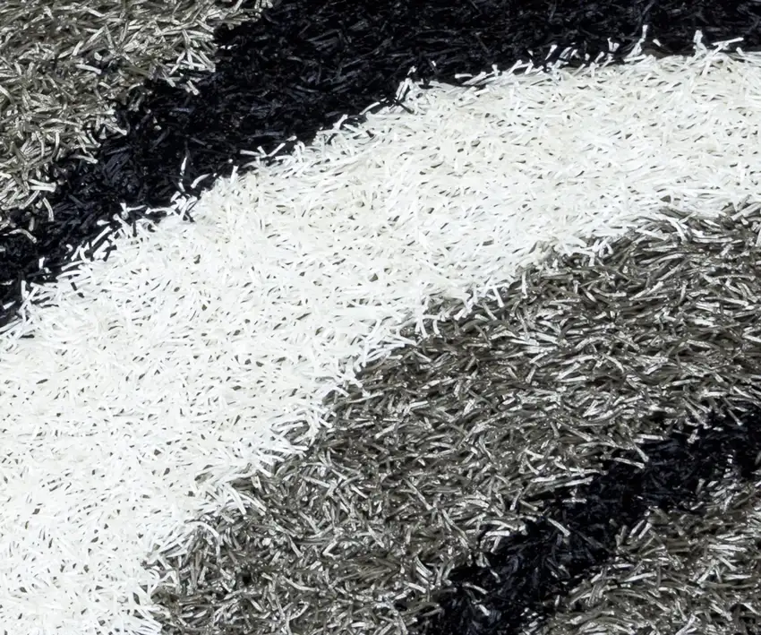 Gray And Black Abstract Shag Hand Tufted Area Rug Photo 1
