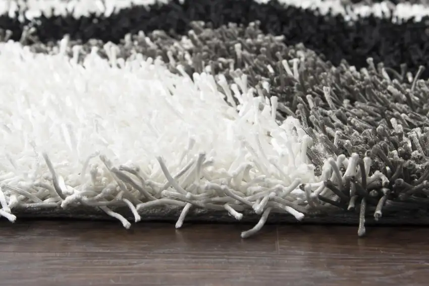Gray And Black Abstract Shag Hand Tufted Area Rug Photo 5