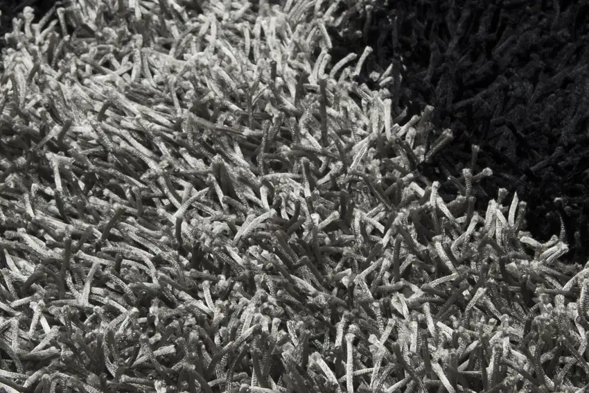 Gray And Black Abstract Shag Hand Tufted Area Rug Photo 4