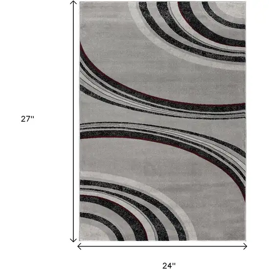 Gray And Black Abstract Square Rug Photo 3