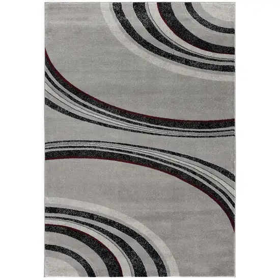 Gray And Black Abstract Square Rug Photo 2