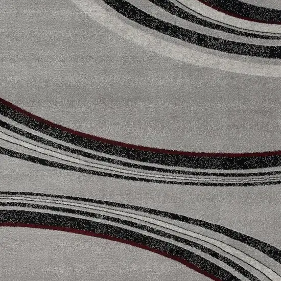 Gray And Black Abstract Square Rug Photo 3