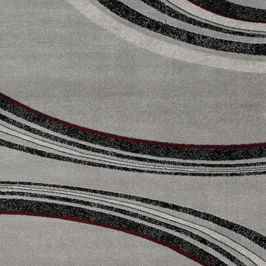 Gray And Black Abstract Square Rug Photo 3