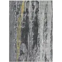 Photo of Gray And Black Abstract Stain Resistant Area Rug