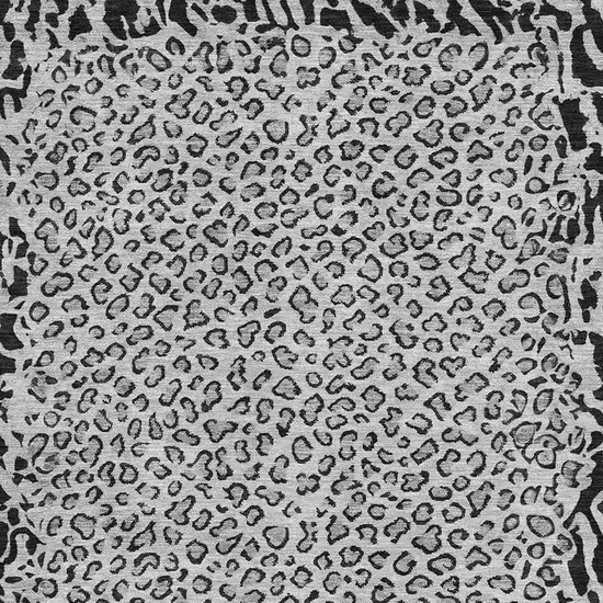 Gray And Black Animal Print Washable Area Rug With UV Protection Photo 2