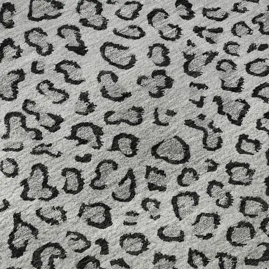 Gray And Black Animal Print Washable Area Rug With UV Protection Photo 9