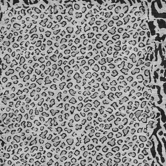 Gray And Black Animal Print Washable Area Rug With UV Protection Photo 2