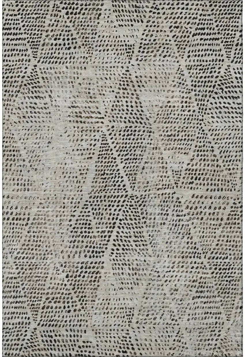 Gray And Black Diamond Washable Area Rug With UV Protection Photo 5