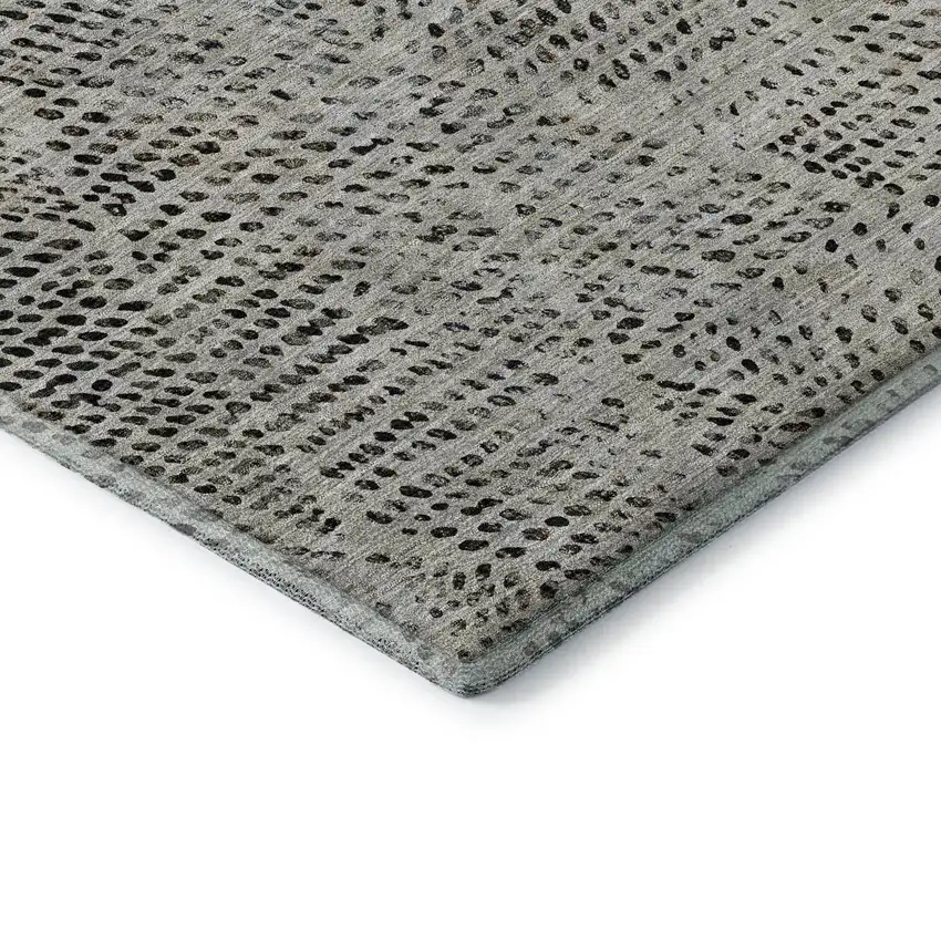 Gray And Black Diamond Washable Area Rug With UV Protection Photo 9